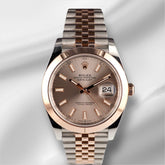 Rolex Datejust 41mm Steel Rose Gold Sundust Dial Men's Watch 126301