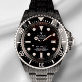 Rolex Deep Sea-Dweller Date 44mm Black Iced Out 5ct Diamonds Steel Watch 116660