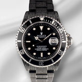 Rolex Submariner Date 40mm Black Iced Out 5ct Diamonds Oyster Steel Watch 16610