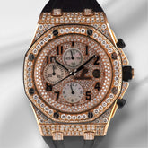 Audemars Piguet Royal Oak Offshore 42mm 18k Rose Gold Watch Iced 15ct 26470OR