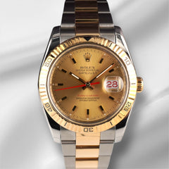 Rolex Datejust 36mm Gold Turn-O-Graph 2-Tone 18k Yellow Gold Oyster Mens 116263