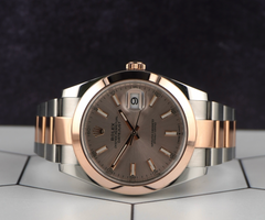 Rolex 41mm Datejust Rose Gold/Steel Everose Gold Sundust Dial Mens Watch 126301