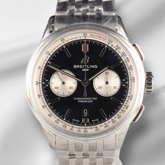 Breitling 42mm Premier B01 Chronograph Green Dial Steel Men's Watch AB0118