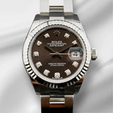 Rolex Datejust 28mm White Gold Diamond Dial Steel Ladies Watch Box Card 279174