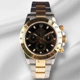 Rolex Daytona Cosmograph 40mm 18k & Steel Men's Oyster Black Dial Watch 116523