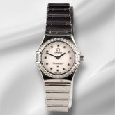 Omega 22.5mm Constellation White Mop Dial Steel Ladies Quartz Watch 1465.71.00