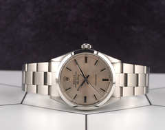 Rolex 34mm Air King Precision Steel Silver Dial Vintage Men's Watch 5500