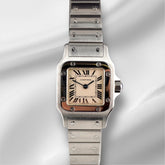 Cartier Santos Galbee 24mm Quartz Steel White Dial Ladies Watch 1565