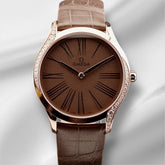 Omega 36mm De Ville Tresor 18k Rose Gold Ladies Watch 428.58.36.60.13.001