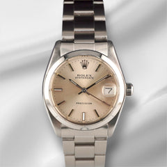 Rolex 31mm OysterDate Precision Silver Dial Midsize Steel Vintage Watch 6466