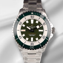 Breitling 44mm Superocean Green Dial Steel Men's Watch A17376