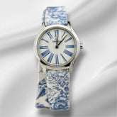Omega 26mm De Ville Mini Tresor Steel Diamonds Ladies Watch Blue Strap 428.17.26