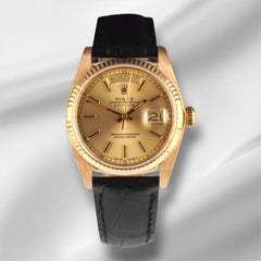 Rolex DAY-DATE 36mm 18K Yellow Gold President Champagne Dial Men's Watch 18038