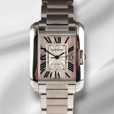 Cartier 39.2x29.8mm Tank Anglaise Large Steel Automatic Mens Watch 3511