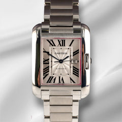 Cartier 39.2x29.8mm Tank Anglaise Large Steel Automatic Mens Watch 3511