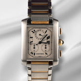 Cartier 37.0x28.0mm Tank Francaise Chronograph Steel Yellow Gold Mens Watch 2303