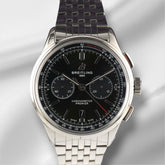 Breitling 42mm Premier B01 Chronograph Green Dial Steel Mens Watch AB0118