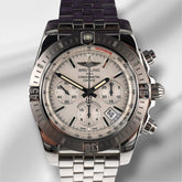 Breitling 44mm Chronomat Stainless Steel Silver Dial Men's Watch AB011511