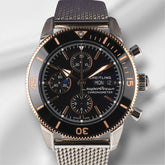 Breitling 44mm Superocean Heritage II Steel Rose Gold Chrono Mens Watch U13313