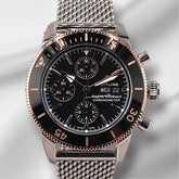 Breitling 44mm Superocean Heritage II Steel Rose Gold Chrono Mens Watch U13313