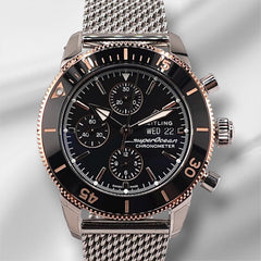 Breitling 44mm Superocean Heritage II Steel Rose Gold Chrono Mens Watch U13313