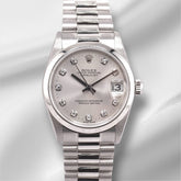 Rolex 31mm Datejust Diamond Dial President Band Platinum Ladies Watch 68246