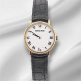 Audemars Piguet Banque 24mm Yellow Gold White Dial Leather Watch BA.77120.0.002