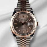 Rolex Datejust 41mm Steel Rose Gold Pink Sundust Dial Jubilee Mens Watch 126331