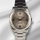 Rolex 34mm Oyster Perpetual Air King Silver Dial Steel Mens Watch 114200