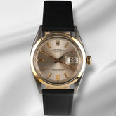 Rolex Vintage 36mm Datejust Silver Dial Steel YG Smooth Mens Watch 1600/3