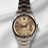 Rolex Date 34mm Engine Turned Bezel Vintage Automatic Steel Mens Watch 1501
