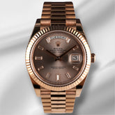 Rolex President Day-Date 40mm Rose Gold Diamond Mens Watch 228235 MSRP-$58,950