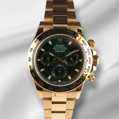 Rolex Daytona 40mm Yellow Gold John Mayer Green Mens Watch 116508