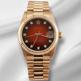 Rolex Datejust 31mm 18k Yellow Gold Red Ombre Dial Ladies Watch 68278