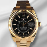 Rolex Sky-Dweller 42mm 18K Yellow Gold Black Dial Men's Watch 326938