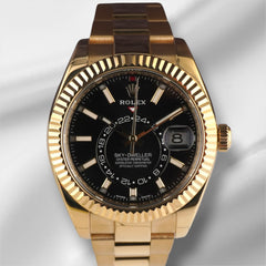 Rolex Sky-Dweller 42mm 18K Yellow Gold Black Dial Men's Watch 326938