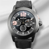 Blancpain 43MM Super Trofeo Leather Band Black Dial Men's Watch 560ST-11D30-52B