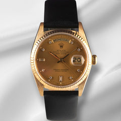 Rolex DAY-DATE 36mm 18K Yellow Gold President Diamond Dial Men's Watch 18038