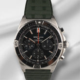 Breitling Chronomat B01 42mm Green Dial Steel Rubber Strap Watch AB0134101L2S1