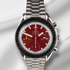 Omega Speedmaster 39mm Michael Schumacher Red Dial Steel Watch 3510.61