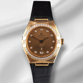 Omega 29mm Constellation 18K Yellow Gold Diamond Dial Watch 131.58.29.20.58.001