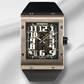 Richard Mille Extra Flat 38mm 18k White Gold Rubber Strap Men's Watch RM016