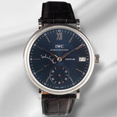 IWC 45mm Portofino 8 Days Power Reserve Blue Dial Steel Mens Watch IW510106