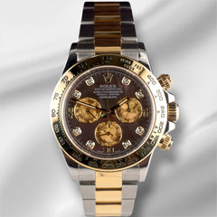 Rolex Daytona 40mm 18K Yellow Gold / Steel Black MOP Dial Men's Watch 116503