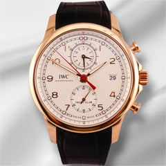 IWC Portugieser Yacht Club 44mm 18RG Smooth White Dial Rubber Strap IW390501