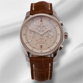 Breitling Bentley Mark VI 43mm Steel Leather Band Silver Dial P26362