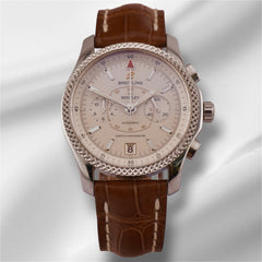 Breitling Bentley Mark VI 43mm Steel Leather Band Silver Dial P26362