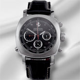 Panerai Ferrari Chrono Rattrappante 44mm Steel Leather Band Black Dial FER00005