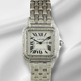 Cartier Panthere Jumbo 29mm Custom Iced Out 5ct Genuine Diamonds Ref 1300