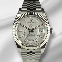 Rolex Sky-Dweller 42mm Steel White Dial Jubilee Fluted Men's Watch 336934